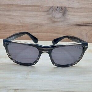 Cole Haan Black and Clear Acrylic Swirl Rectangular Sunglasses C1904